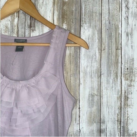 Ann Taylor Lavender Ruffle Front Tank - Picture 3 of 4